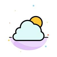 Sky Cloud Sun Cloudy Abstract Flat Color Icon Template vector