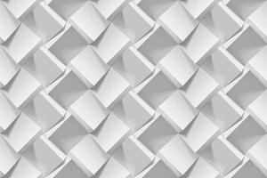 Light gray abstract seamless geometric pattern. Realistic 3d cubes from white paper. Vector template for wallpapers, textile, fabric, wrapping paper, backgrounds. Texture with volume extrude effect.