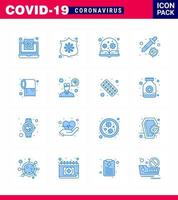 16 Blue viral Virus corona icon pack such as virus healthcare virus dropper search viral coronavirus 2019nov disease Vector Design Elements