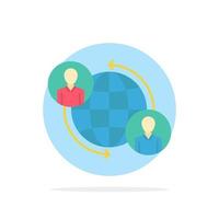 Connected Connections User Internet Global Abstract Circle Background Flat color Icon vector