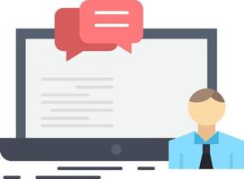 training course online computer chat Flat Color Icon Vector