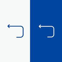 Arrow Loop Loop Arrow Back Line and Glyph Solid icon Blue banner Line and Glyph Solid icon Blue banner vector