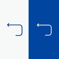 Arrow Loop Loop Arrow Back Line and Glyph Solid icon Blue banner Line and Glyph Solid icon Blue banner vector