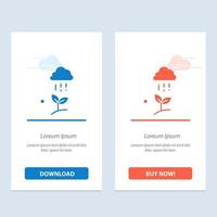 nube lluvia nube naturaleza primavera lluvia azul y rojo descargar y comprar ahora plantilla de tarjeta de widget web vector