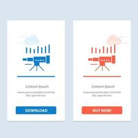 Telescope Business Forecast Forecasting Market Trend Vision  Blue and Red Download and Buy Now web Widget Card Template vector