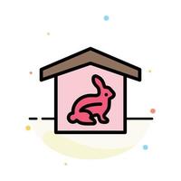 House Rabbit Easter Nature Abstract Flat Color Icon Template vector