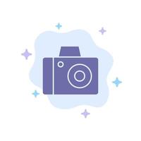 Camera Photo Studio Blue Icon on Abstract Cloud Background vector