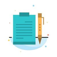 Document Business Clipboard File Page Planning Sheet Abstract Flat Color Icon Template vector