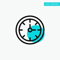 Alarm Clock Stopwatch Time turquoise highlight circle point Vector icon