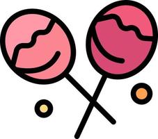 Candy Confectionery Heart Lollipop  Flat Color Icon Vector icon banner Template