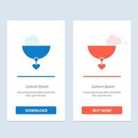 collar corazón regalo azul y rojo descargar y comprar ahora plantilla de tarjeta de widget web vector