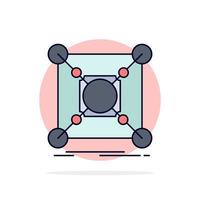 Base center connection data hub Flat Color Icon Vector