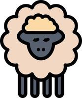 Mutton Ram Sheep Spring  Flat Color Icon Vector icon banner Template