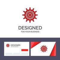 Creative Business Card and Logo template Settings Cog Gear Production System Wheel Work Vector Illustration