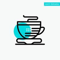 Tea Cup Coffee Usa turquoise highlight circle point Vector icon