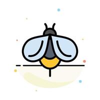 Bee Fly Honey Bug Abstract Flat Color Icon Template vector