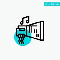 Audio Blaster Device Hardware Music turquoise highlight circle point Vector icon