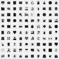 Set of 100 Business Solid Glyph icons vector