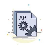 Api app coding developer software Flat Color Icon Vector