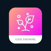 Leaf Nature Spring Sprout Tree Mobile App Button Android and IOS Line Version vector