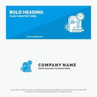 Time File Report Business SOlid Icon Website Banner and Business Logo Template vector