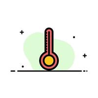 temperatura termómetro clima negocio línea plana icono lleno vector banner plantilla