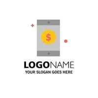 Mobile Dollar Sign Business Logo Template Flat Color vector