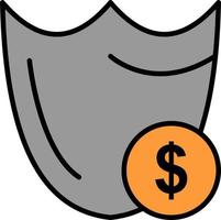 Shield Guard Safety Secure Security Dollar  Flat Color Icon Vector icon banner Template