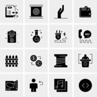 16 iconos universales de negocios vector ilustración de icono creativo para usar en proyectos relacionados con la web y dispositivos móviles