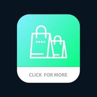 Bag Handbag Shopping Shop Mobile App Button Android and IOS Line Version vector