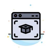 Web Cap Education Graduation Abstract Flat Color Icon Template vector