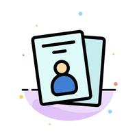 Id Card ID Card Pass Abstract Flat Color Icon Template vector