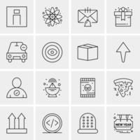 16 iconos universales de negocios vector ilustración de icono creativo para usar en proyectos relacionados con la web y dispositivos móviles