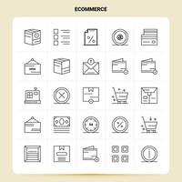 OutLine 25 ECommerce Icon set Vector Line Style Design Black Icons Set Linear pictogram pack Web and Mobile Business ideas design Vector Illustration