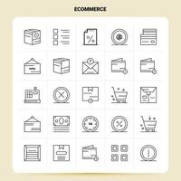 OutLine 25 ECommerce Icon set Vector Line Style Design Black Icons Set Linear pictogram pack Web and Mobile Business ideas design Vector Illustration