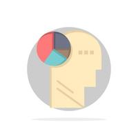 Graph Head Mind Thinking Abstract Circle Background Flat color Icon vector