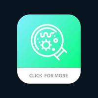 Germs Laboratory Magnifier Science Mobile App Button Android and IOS Line Version vector