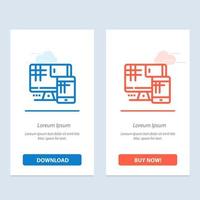 Computer Monitor Cell Education  Blue and Red Download and Buy Now web Widget Card Template vector