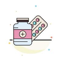 medicine Pill capsule drugs tablet Flat Color Icon Vector