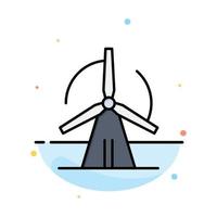 Turbine Wind Energy Power Abstract Flat Color Icon Template vector