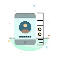 mobile Cell Service Phone Abstract Flat Color Icon Template vector