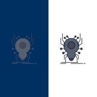 Bug insect spider virus App Flat Color Icon Vector