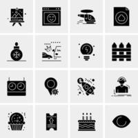 16 iconos universales de negocios vector ilustración de icono creativo para usar en proyectos relacionados con la web y dispositivos móviles