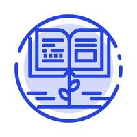 Growth Knowledge Growth Knowledge Education Blue Dotted Line Line Icon vector