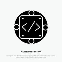 Code Custom Implementation Management Product solid Glyph Icon vector