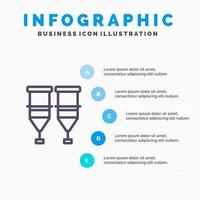 Blood Healthcare Medical Syringe Transfusion Line icon with 5 steps presentation infographics Background vector