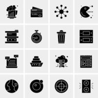 16 iconos universales de negocios vector ilustración de icono creativo para usar en proyectos relacionados con la web y dispositivos móviles