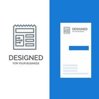 Document Basic Ui Grey Logo Design and Business Card Template vector