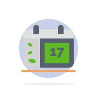 Calendar Day Date Ireland Abstract Circle Background Flat color Icon vector