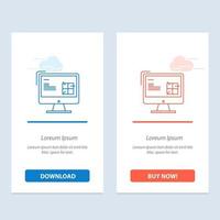 reparación de construcción de computadoras diseño de lcd azul y rojo descargar y comprar ahora plantilla de tarjeta de widget web vector